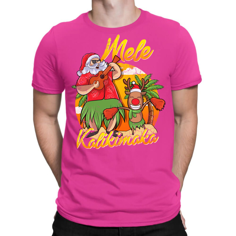 Mele Kalikimaka Santa Hawaiian Christmas In July H T-shirt | Artistshot