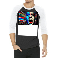 Screaming In Colour Abstract Art 3/4 Sleeve Shirt | Artistshot