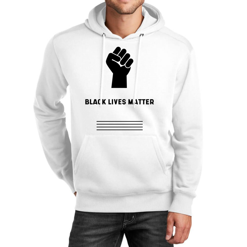 Simple Black Lives Matter In Black And White Letters - Protest Gifts Unisex Hoodie by Diogo Calheiros | Artistshot