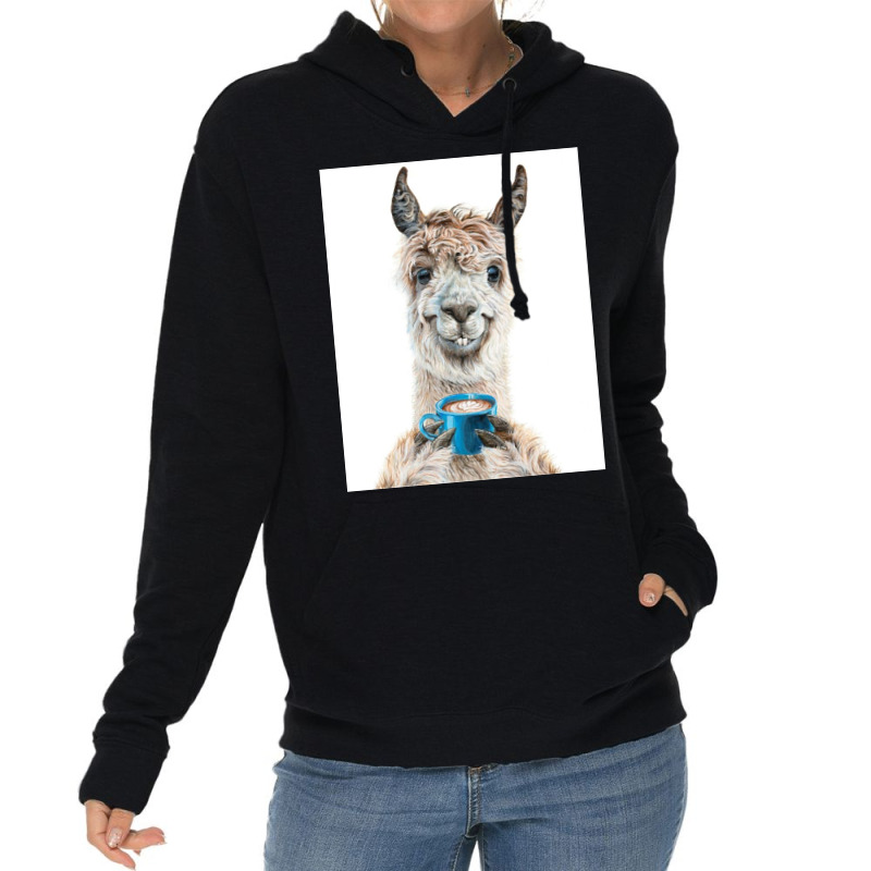 Llama Latte Lightweight Hoodie | Artistshot