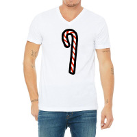 One Candy Cane For Christmas Vintage V-neck Tee | Artistshot