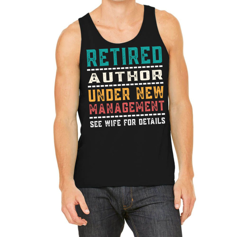 Vintage Retired Author Gift For Retired Dad Yellow Tank Top by kanrahnesipm | Artistshot