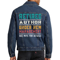 Vintage Retired Author Gift For Retired Dad Yellow Men Denim Jacket | Artistshot