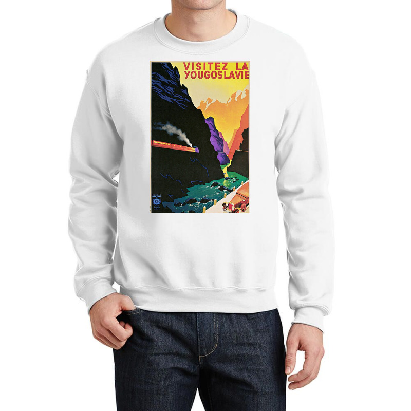 Vintage Visit Yugoslavia Travel Crewneck Sweatshirt | Artistshot