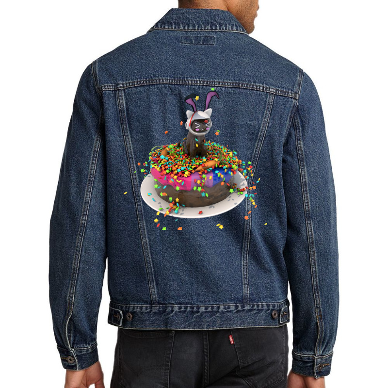 Chocolate Cake Cat Funny Men Denim Jacket by alheklupsm | Artistshot