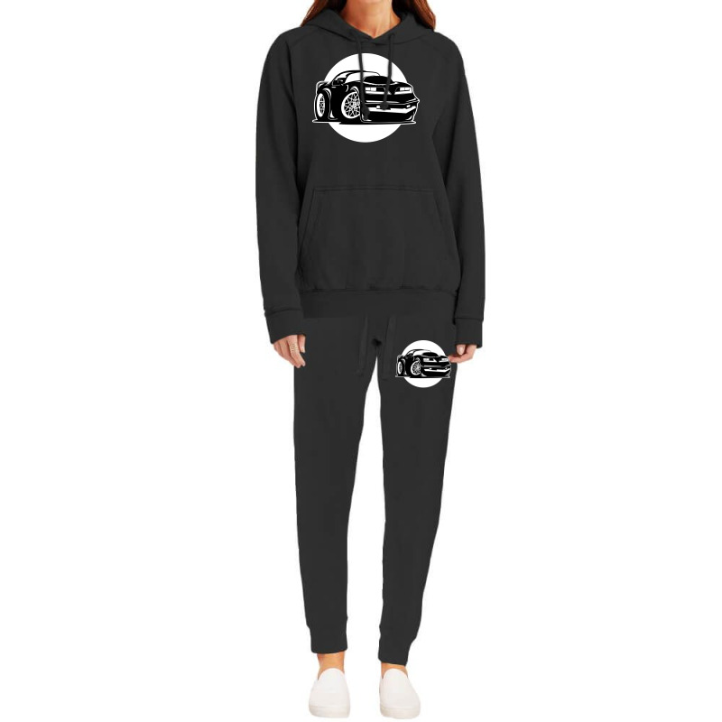 Seventies  Muscle Car Cartoon Hipster Hoodie & Jogger Set | Artistshot