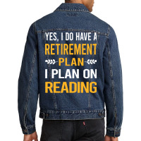 Funny My Retirement Plan Reading Book Books Vintag Men Denim Jacket | Artistshot