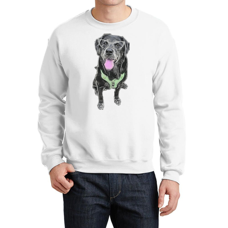 Stacey The Black Lab Hippie Crewneck Sweatshirt by alheklupsm | Artistshot