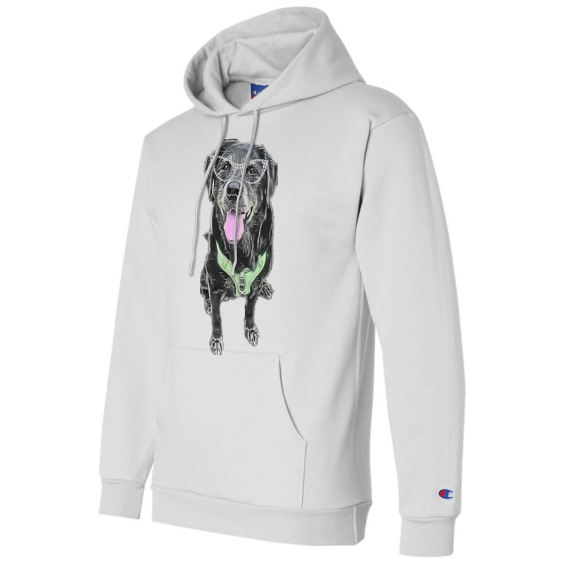 Stacey The Black Lab Hippie Champion Hoodie by alheklupsm | Artistshot