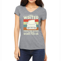 Im A Writer I Make The Voices In My Head Author Re Women's V-neck T-shirt | Artistshot