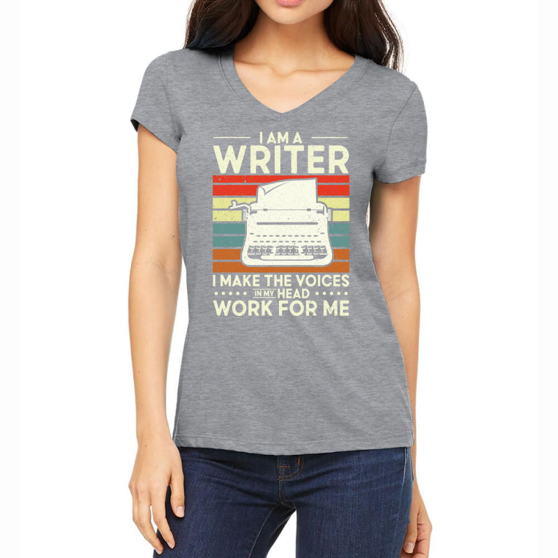 Im A Writer I Make The Voices In My Head Author Re Women's V-Neck T-Shirt by kacutahookef | Artistshot