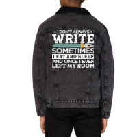 Novelist Author Writer Hipster Unisex Sherpa-lined Denim Jacket | Artistshot