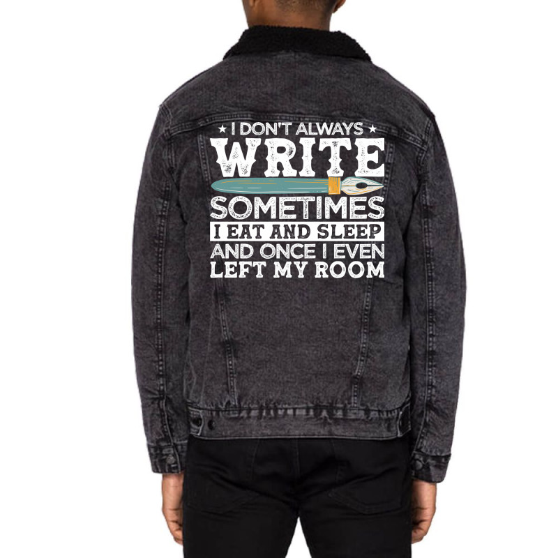 Novelist Author Writer Hipster Unisex Sherpa-Lined Denim Jacket by fgclabdib | Artistshot