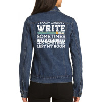 Novelist Author Writer Hipster Ladies Denim Jacket | Artistshot