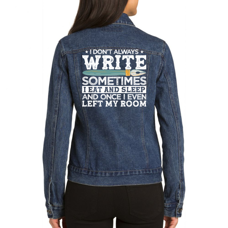 Novelist Author Writer Hipster Ladies Denim Jacket by fgclabdib | Artistshot