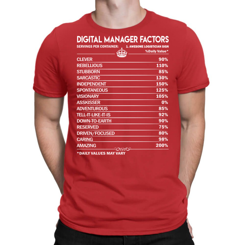 Digital Manager T  Daily Factors 2 Gift Item Tee N T-shirt | Artistshot