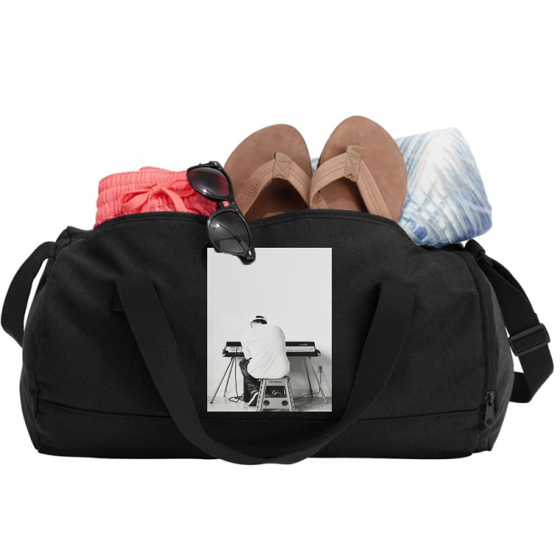 Black And White Mac Playing Piano Duffel Bag | Artistshot