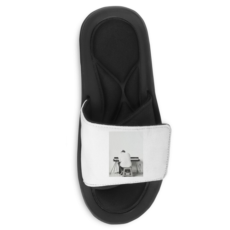 Black And White Mac Playing Piano Slide Sandal | Artistshot