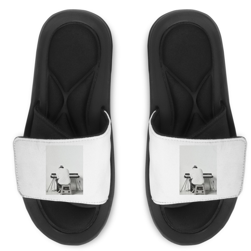 Black And White Mac Playing Piano Slide Sandal | Artistshot