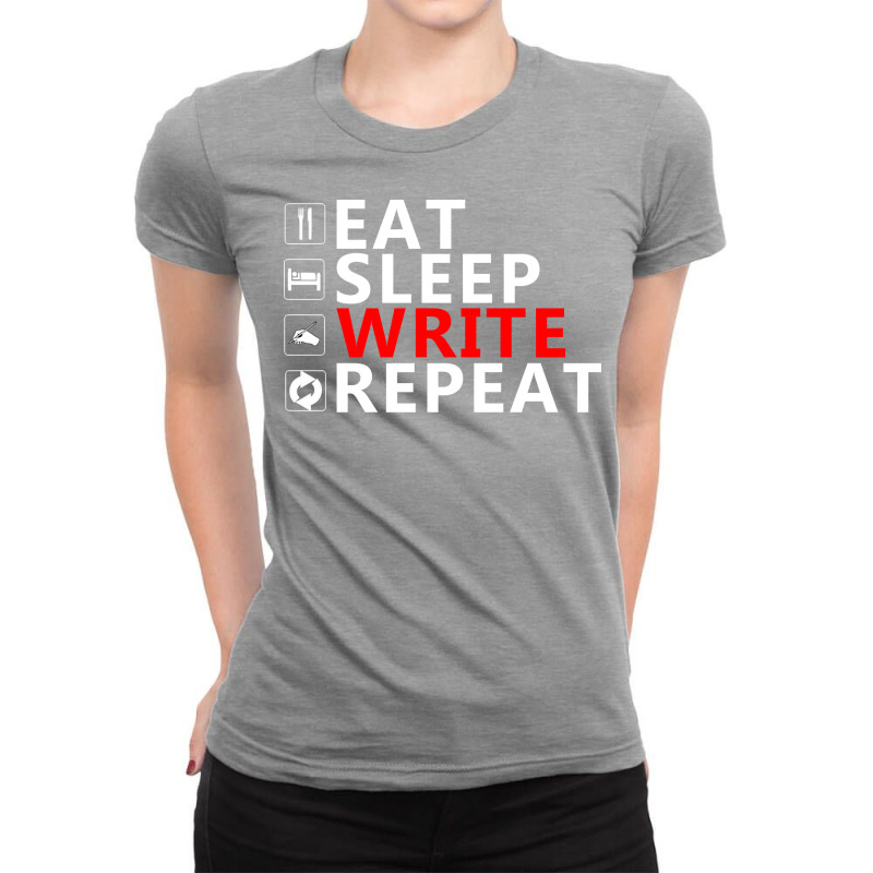 Write Repeat Trending Ladies Fitted T-Shirt by shohebainurn | Artistshot