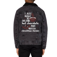 I Just Want To Drink Hot Chocolate And Watch Chris Unisex Sherpa-lined Denim Jacket | Artistshot