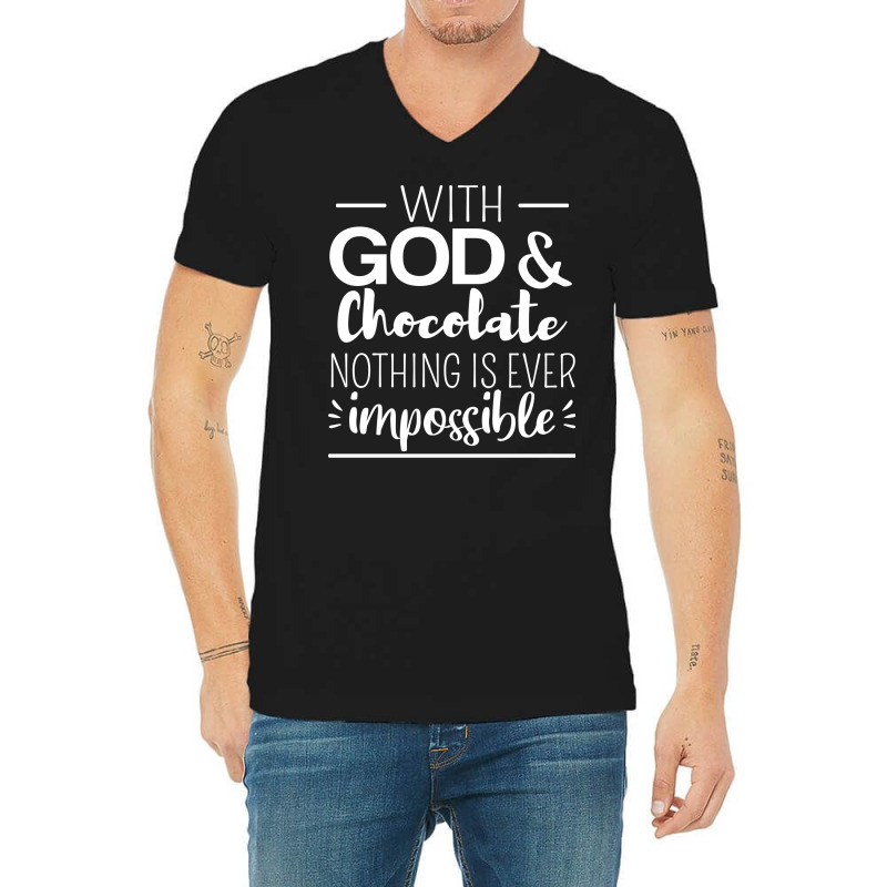 Religious Chocolate Lover 70s V-neck Tee | Artistshot