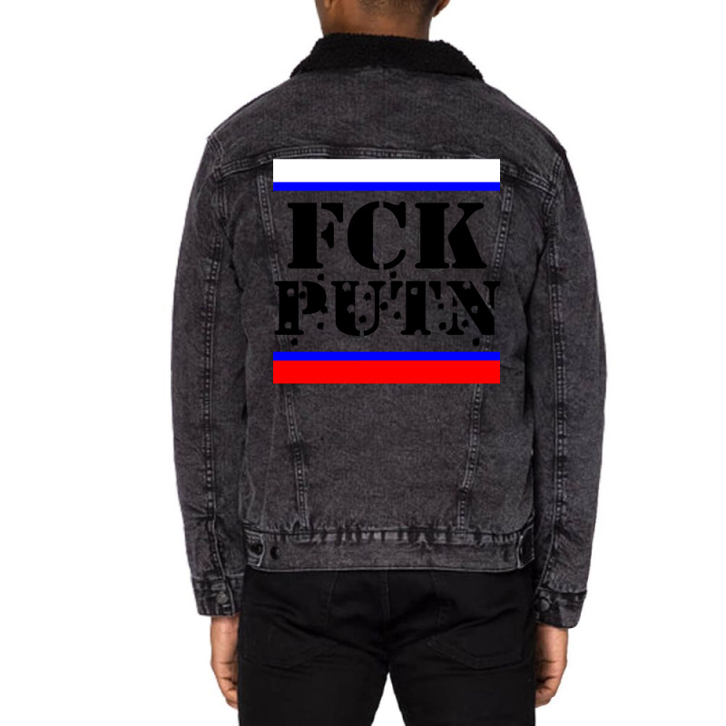 Fck Putin Fuck Putin Unisex Sherpa-Lined Denim Jacket by luyomaranop | Artistshot