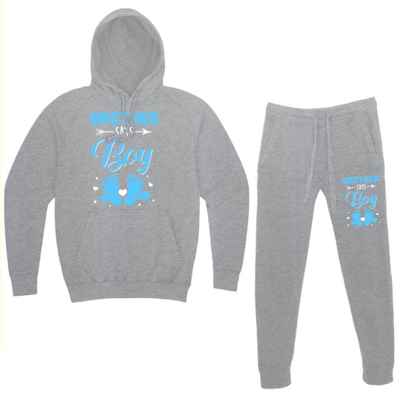 Gender Reveal For Brother Says Boy Matching Family Hoodie & Jogger Set | Artistshot