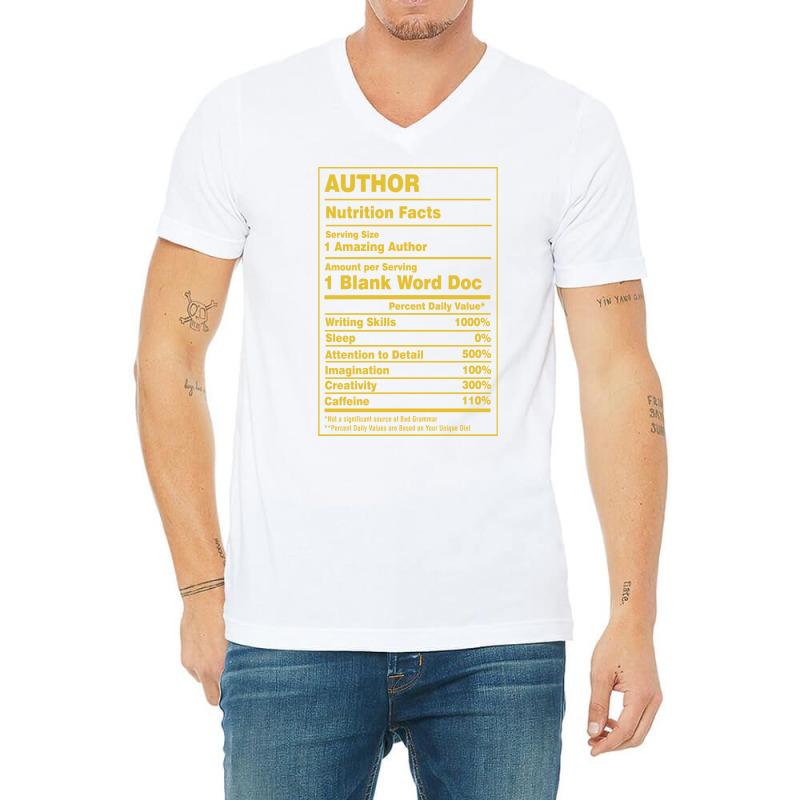 Nutrition Facts Author Girl V-Neck Tee by waldauitaliu | Artistshot