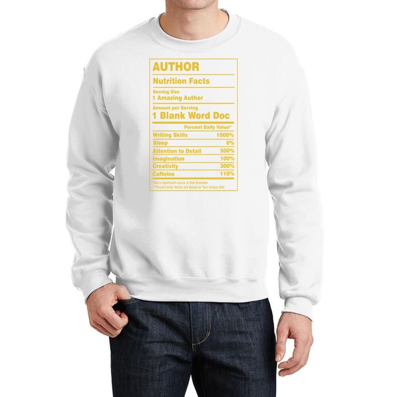 Nutrition Facts Author Girl Crewneck Sweatshirt by waldauitaliu | Artistshot