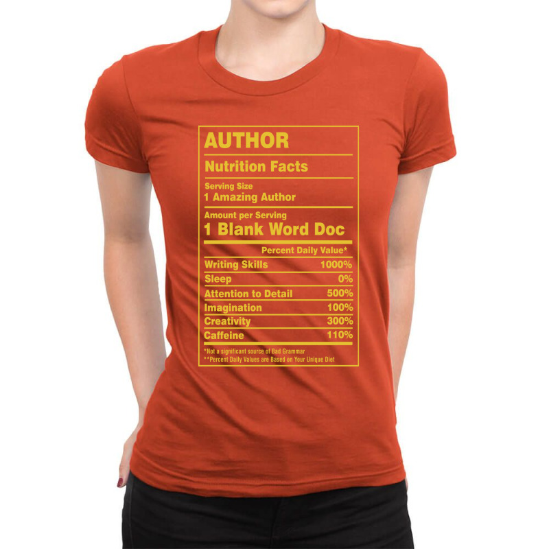 Nutrition Facts Author Girl Ladies Fitted T-Shirt by waldauitaliu | Artistshot