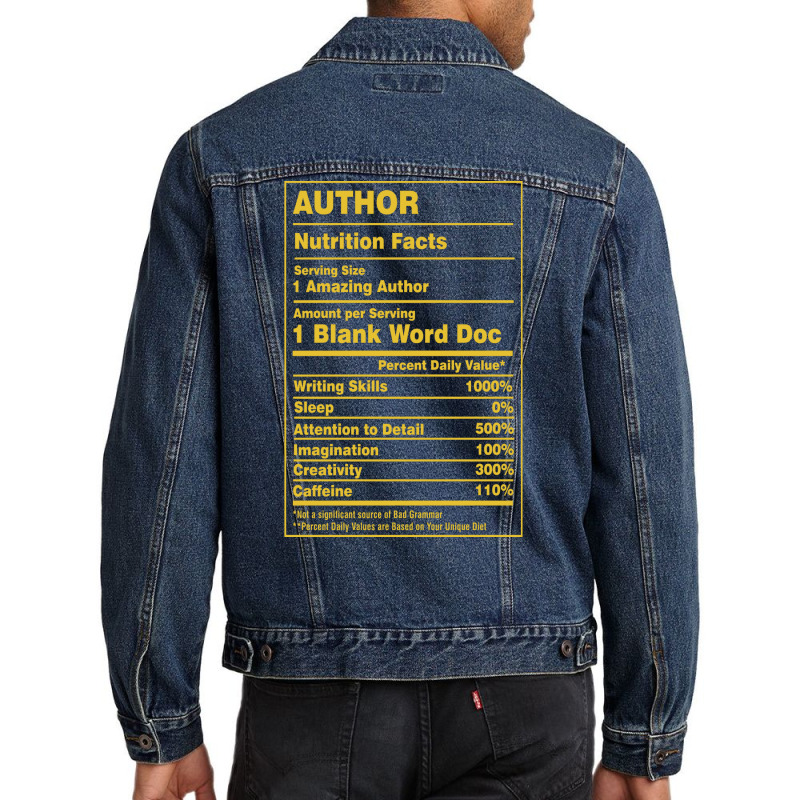 Nutrition Facts Author Girl Men Denim Jacket by waldauitaliu | Artistshot