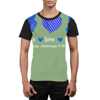 Peace Love Hope Child Abuse Awareness Blue Ribbon Graphic T-shirt | Artistshot