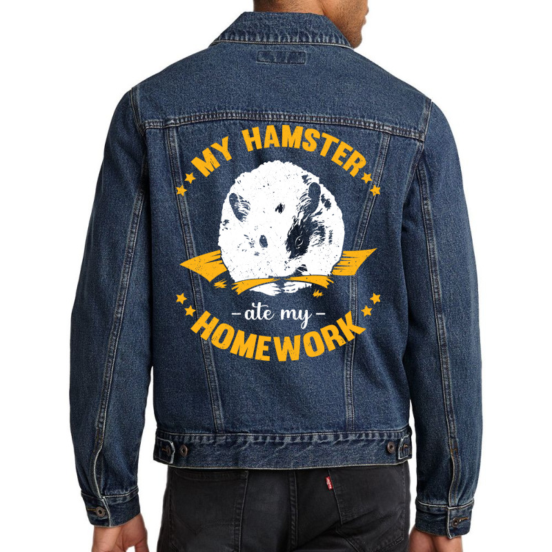 My Hamster Ate My Homework School Student Gift Men Denim Jacket | Artistshot