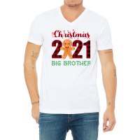 Christmas 2021 Big Brother Gingerbread Matching Fa V-neck Tee | Artistshot