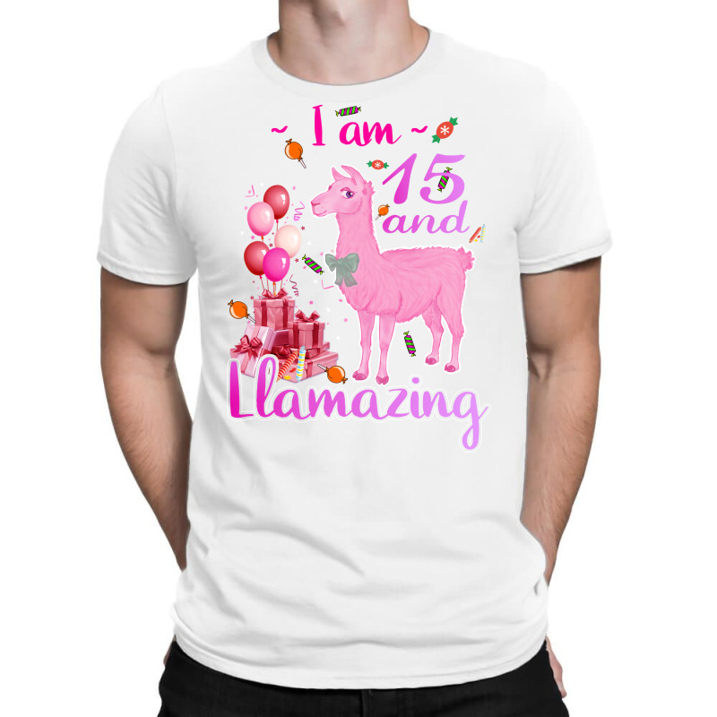 I Am 15 Years Old And Llamazing 15th Llama Birthda T-shirt | Artistshot