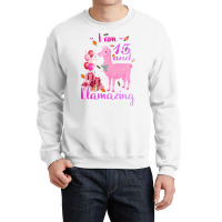 I Am 15 Years Old And Llamazing 15th Llama Birthda Crewneck Sweatshirt | Artistshot