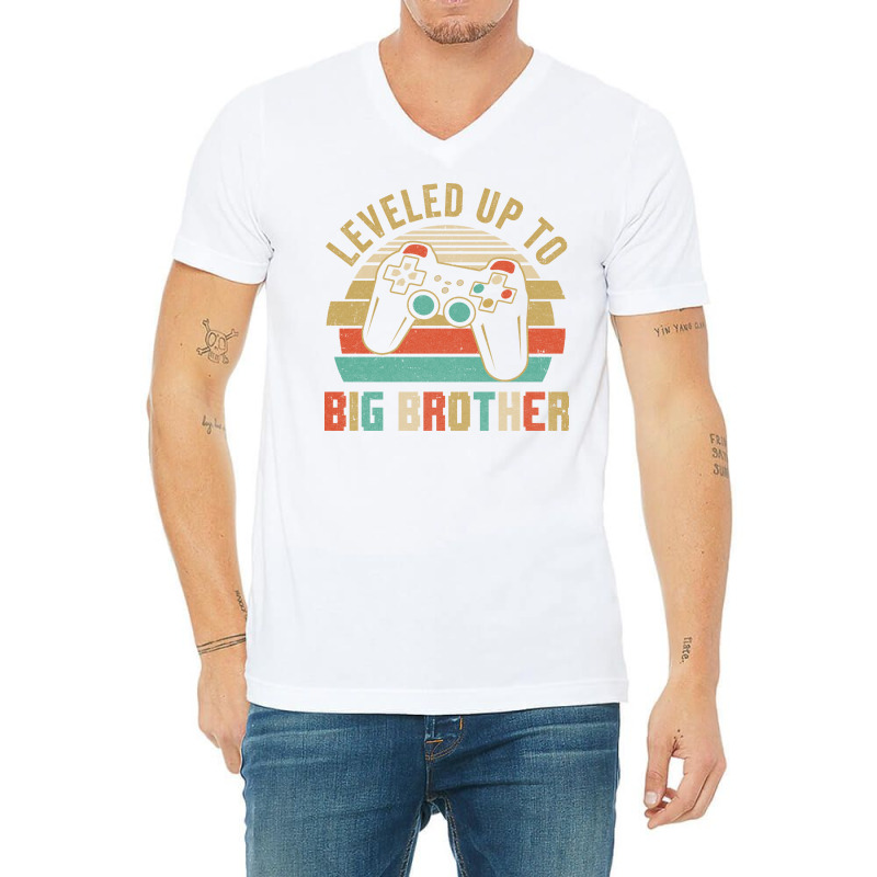 Leveled Up To Big Brother Ba V-neck Tee | Artistshot