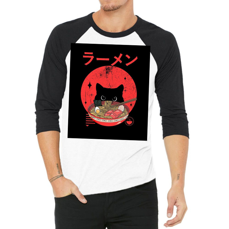 Cat Ramen 3/4 Sleeve Shirt by kentwilson | Artistshot