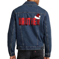 Christmas Brother Buffalo Plaid Men Denim Jacket | Artistshot