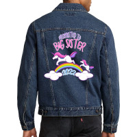 Promoted To Big Sister 2022 1 Men Denim Jacket | Artistshot