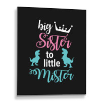 Dinosaurs Dancing Together Happy Big Sister To Lit Metal Print Vertical | Artistshot