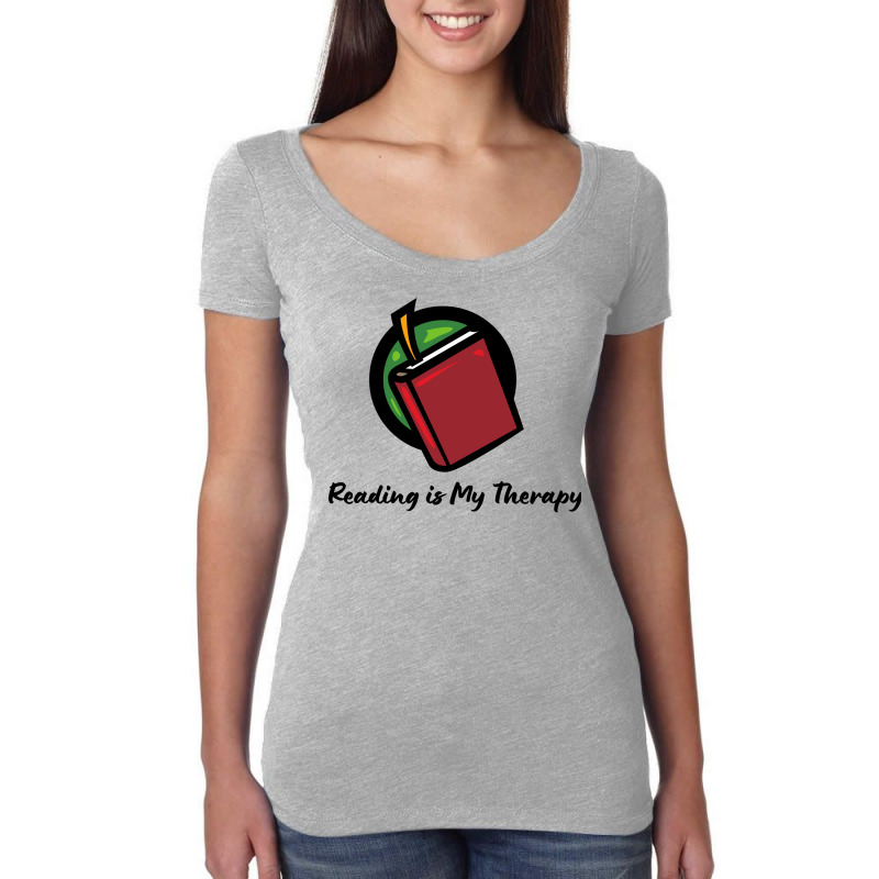 Reading Is My Therapy 2 Women's Triblend Scoop T-shirt by erdilheidas | Artistshot