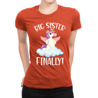 Big Sister Finally Sibling Announcement 1 Ladies Fitted T-shirt | Artistshot