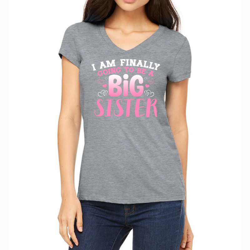 Cute Big Sister To Be Im Finally Going To Be A Big Women's V-Neck T-Shirt by zomtrewb | Artistshot