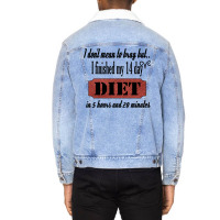 Funny Diet Quote I Dont Mean To Brag I Finished My Unisex Sherpa-lined Denim Jacket | Artistshot