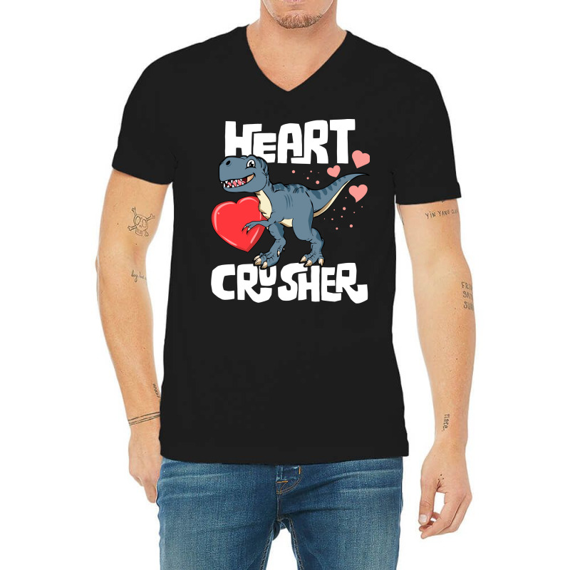 Heart Crusher Valentines Day Trex Dinosaur Kids V-neck Tee | Artistshot