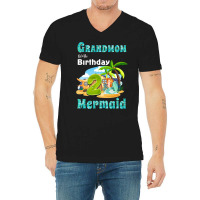 Cute Mermaid Grandmom Of The 2nd Birthday Cool V-neck Tee | Artistshot