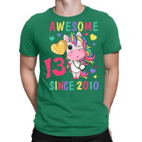 Cute Unicorn Awesome 13th Birthday Since 2010 Retr T-shirt | Artistshot