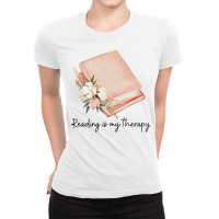 Reading Is My Therapy 63 Ladies Fitted T-shirt | Artistshot